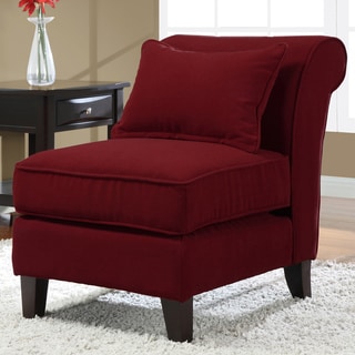 Slipper Red Fabric Armless Chair
