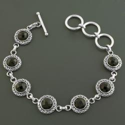 Sterling Silver Faceted Black Onyx Bracelet (India)