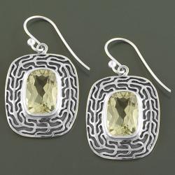 Sterling Silver Green Amethyst Earrings (India)