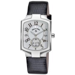 Philip Stein Women's 'Signature Classic Tank' Black Strap Watch