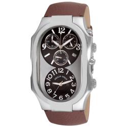 Philip Stein Men's 'Signature' Brown Strap Chronograph Watch