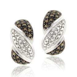 Sterling Silver 1/2ct TDW Brown Diamond Earrings
