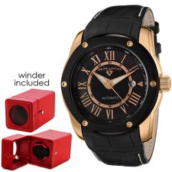 Swiss Legend Men's Traveler Black Leather Automatic Watch