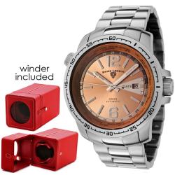 Swiss Legend Men's World Timer Rose Dial Stainless Steel Watch