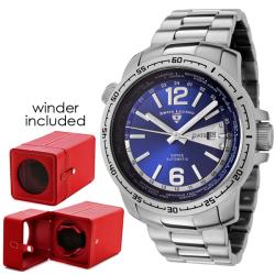 Swiss Legend Men's World Timer Blue Dial Stainless Steel Watch