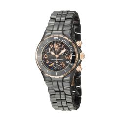 TechnoMarine Women's 'Ceramic' Black and Rose Goldtone Quartz Watch
