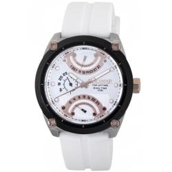 Lancaster Italy Men's Top Up Dual Time White Dial Watch