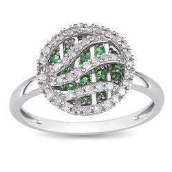 10k White Gold Tsavorite and 1/5ct TDW Diamond Ring (H-I, I2-I3)