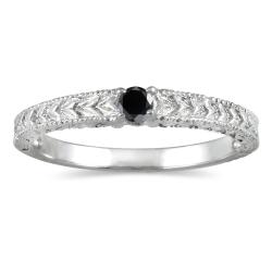 14k White Gold Black Diamond Promise Ring black diamond promise rings