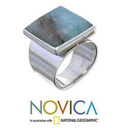 Sterling Silver 'Peruvian Sky' Opal Ring (Peru)