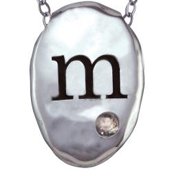 Sterling Silver Created Alexandrite June Birthstone Initial Necklace
