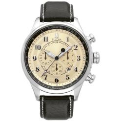 Bulova 'Adventurer' Men's Vintage Beige Dial Chronograph Watch
