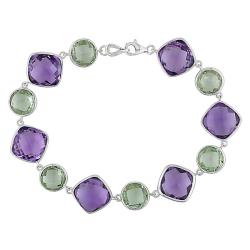 14k White Gold Multi-colored Amethyst Bracelet