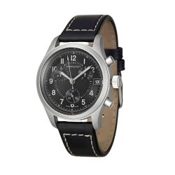Hamilton Men's 'Khaki' Stainless Steel and Leather Quartz Watch