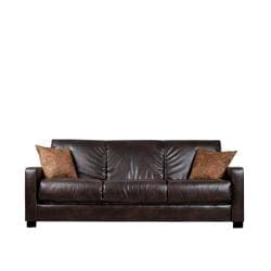 Trace Convert-a-Couch Brown Renu Leather Futon Sofa Sleeper