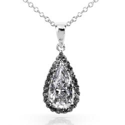 14k Gold 1 1/5ct TDW Certified Black and White Diamond Necklace (E-F, SI1) black diamond necklaces for women