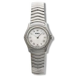 Ebel Women's 'Classic Wave' Stainless Steel Quartz Diamond Watch