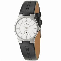 Skagen Women's 'Classic' Stainless Steel and Leather Strap Watch