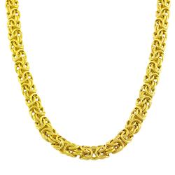 Goldkist 18k Gold over Silver 18-inch Byzantine Necklace