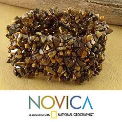 Tiger's Eye 'Honey' Stretch Bracelet (India)