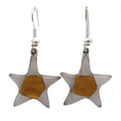 Alpaca Silver Abalone Star Earrings (Mexico)