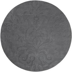 Candice Olson Hand-woven Carved Grey Wool Rug (8' Round)