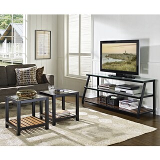 60 inch Glass Metal Wood TV Stand/ Coffee Tables Combo