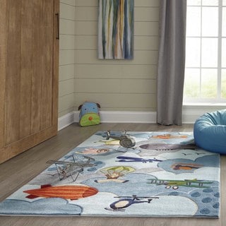 Momeni &amp;apos;Lil Mo Aviator&amp;apos; Blue Rug