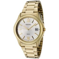 Seiko Men's Silver Dial Goldtone Stainless Steel Watch