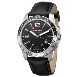 Golana Swiss Men's 'Aero Pro 300' Stainless and Leather Quartz Watch