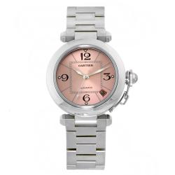 Cartier Women's Pasha Stainless Steel Pink Dial Watch