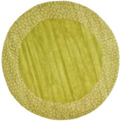 Handmade Soho Green New Zealand Wool Rug (6' Round)