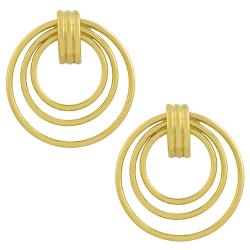 14k Yellow Gold Graduated Circle Dangle Earrings
