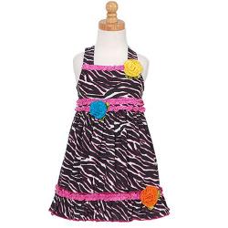 Sophia's Style Girl's Ruffled Zebra Print Dress