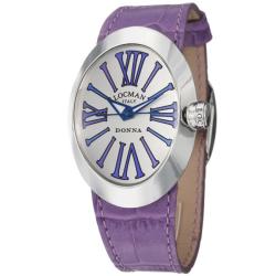 Locman Women's 'Glamour' Stainless Steel and Leather Quartz Watch