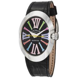 Locman Women's 'Glamour' Stainless Steel and Leather Quartz Watch
