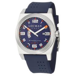 Locman Men's 'Sport' Stainless Steel and Rubber Quartz Date Watch
