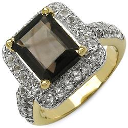 Sterling Silver Fancy-cut Smoky Topaz Ring