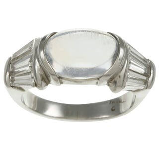Platinum Moonstone and 1 1/5ct TDW Diamond Estate Ring (H-I, SI1-SI2)