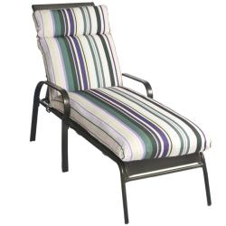 Pia Polyester All-weather White Stripe Outdoor Patio Chaise Lounge Chair Cushion