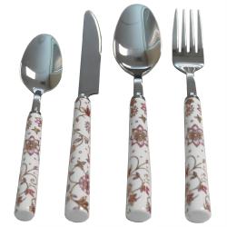 Casa Cortes Delicate Flower 24-pc Stainless Steel Flatware Set with Utensil Caddy