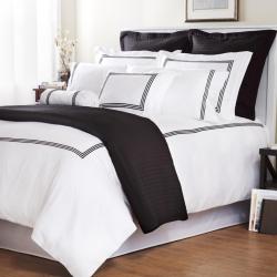 Black Stripe Baratto Stitch King-size 3-piece Duvet Cover Set