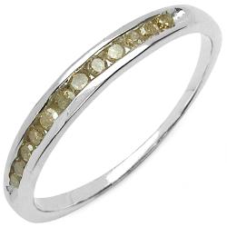 Sterling Silver 1/5ct TDW Champagne Diamond Ring