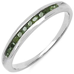 Sterling Silver 1/5ct TDW Green Diamond Ring