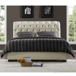 Castela Soft White Faux Leather King Bed