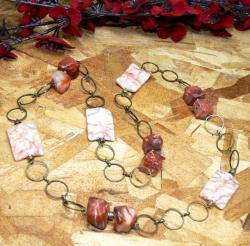 Susen Foster Bronze-plated 'Red Earth Memory' Marble/ Carnelian Necklace