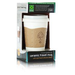 Ceramic 12-oz Cool-touch Silicone SleeveTravel Mug