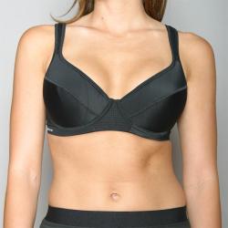 Pure Lime Women's Black Medium Impact Push-up Fitness Bra