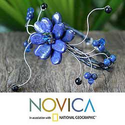 Lapis Lazuli 'Blue Bouquet' Wrap Bracelet (Thailand)