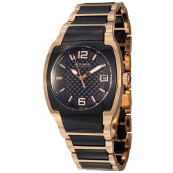 Wittnauer Men's 'Ceramic' Rose Goldplated Stainless Steel and Black Ceramic Quartz Watch
